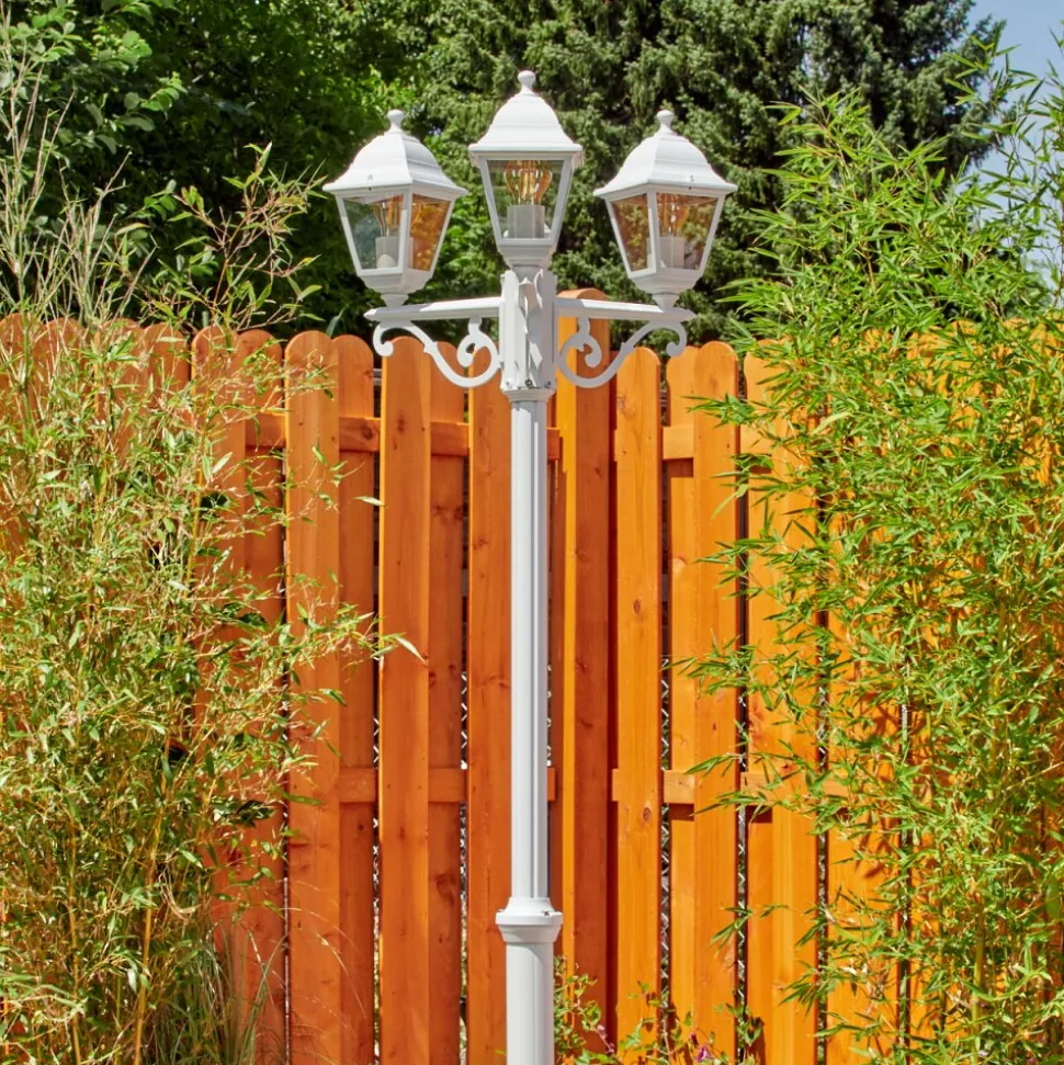 Borne Lumineusemurto Blanc, 3 Lumieres