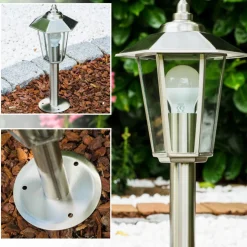 Borne Moskau Acier Inoxydable, 1 Lumiere