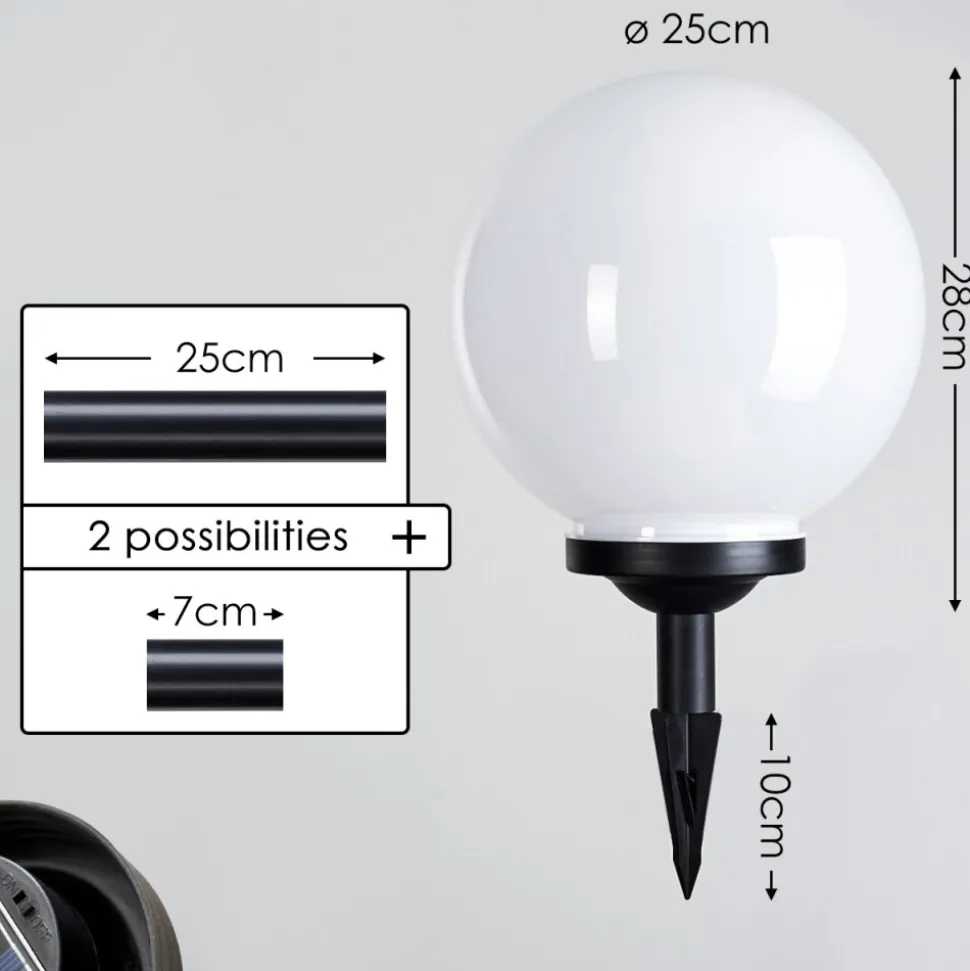 Boule Lumineuse Campinas Led Noir, Blanc, 1 Lumiere