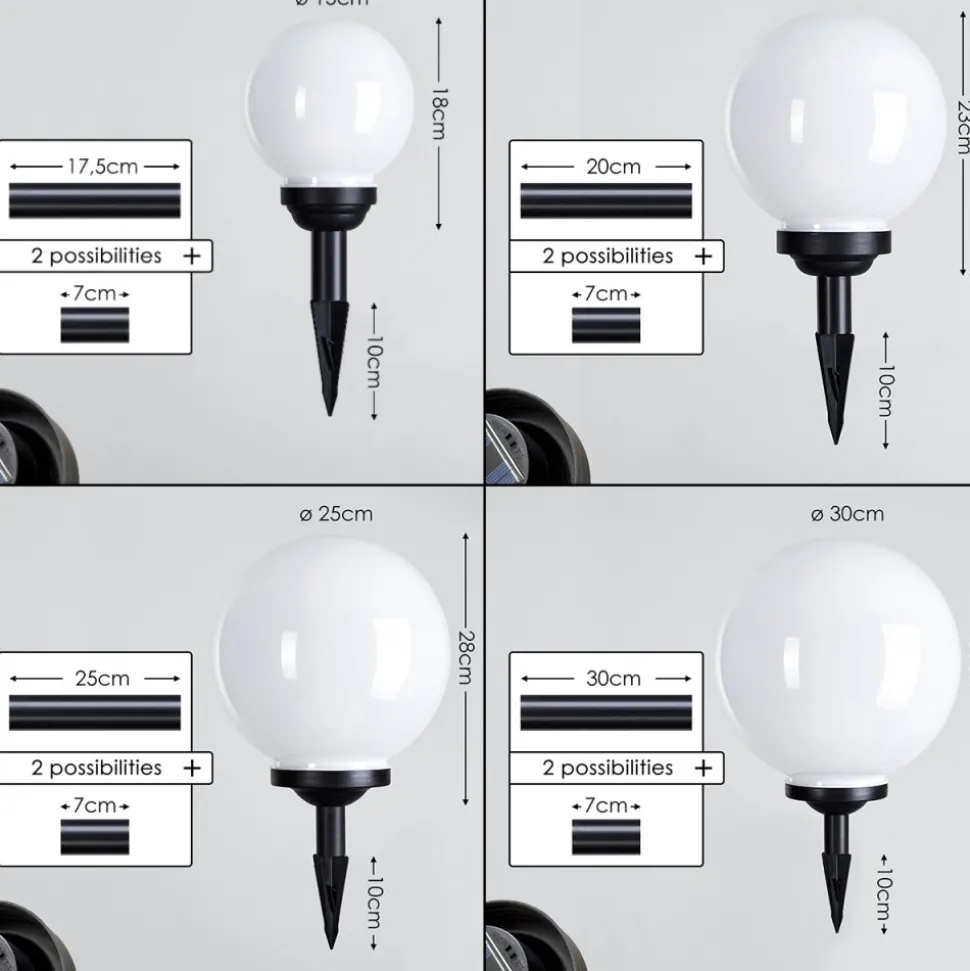 Boule Lumineuse Campinas Led Noir, Blanc, 1 Lumiere