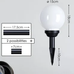 Boule Lumineuse Campinas Led Noir, Blanc, 1 Lumiere