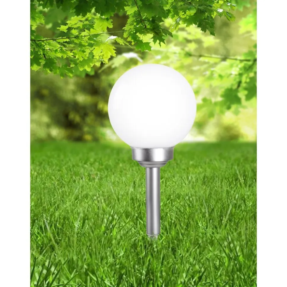Boule Lumineuse Globo Solar Led Argente, 1 Lumiere