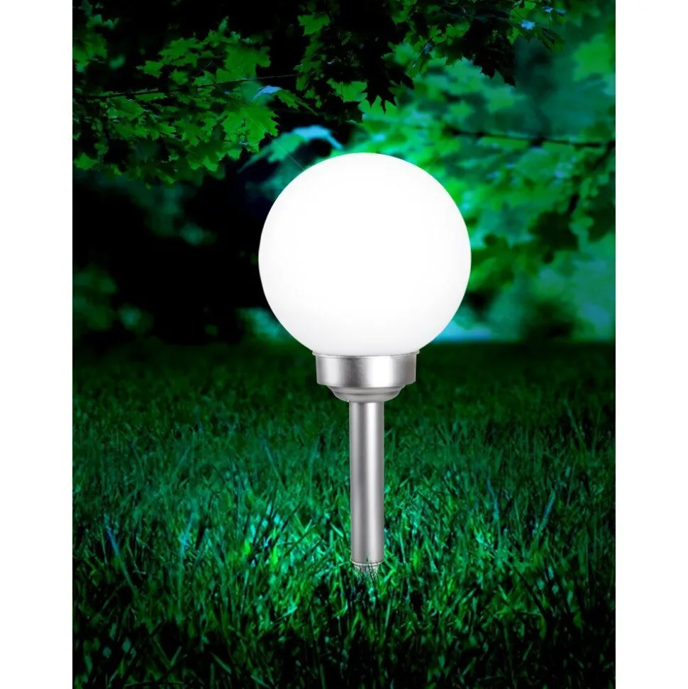 Boule Lumineuse Globo Solar Led Argente, 1 Lumiere