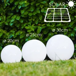 Boule Lumineuse Solar Led Acier Inoxydable, 2 Lumieres