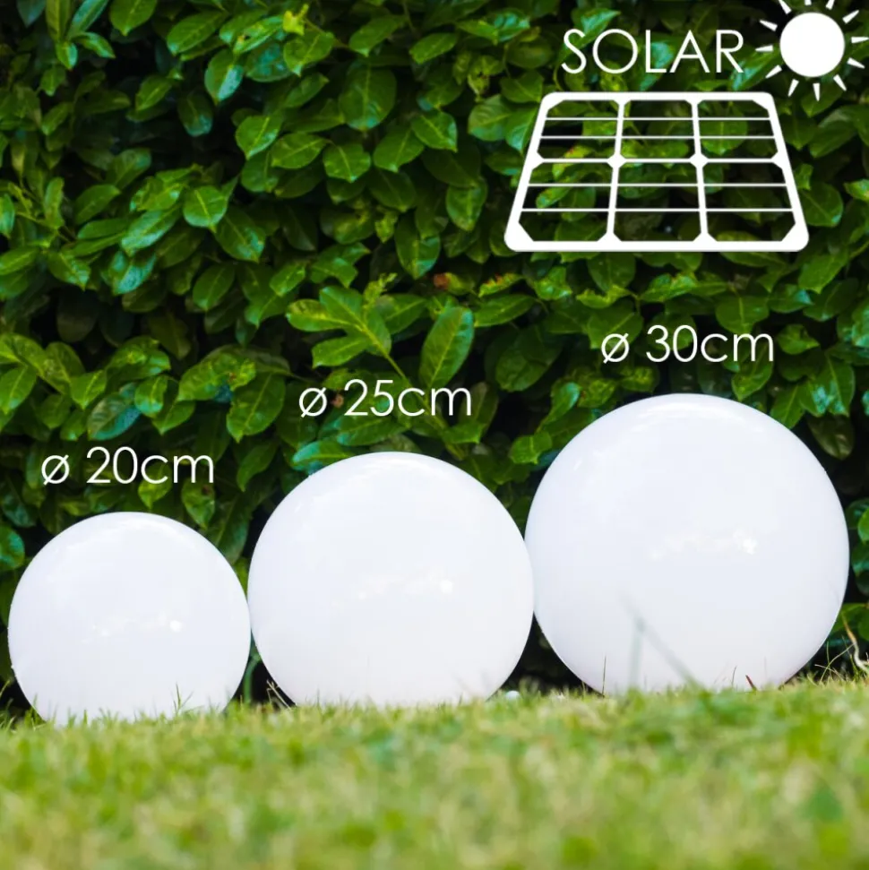 Boule Lumineuse Solar Led Acier Inoxydable, 2 Lumieres