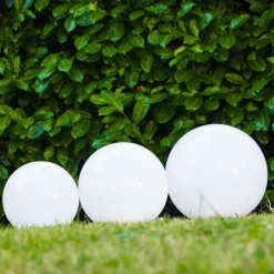 Boule Lumineuse Solar Led Acier Inoxydable, 2 Lumieres
