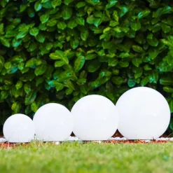 Boule Lumineuse Solar Led Acier Inoxydable, 2 Lumieres