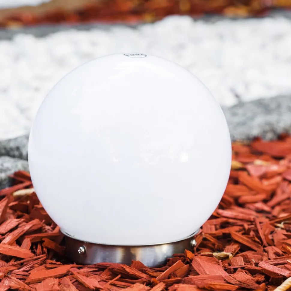 Boule Lumineuse Solar Led Acier Inoxydable, 2 Lumieres
