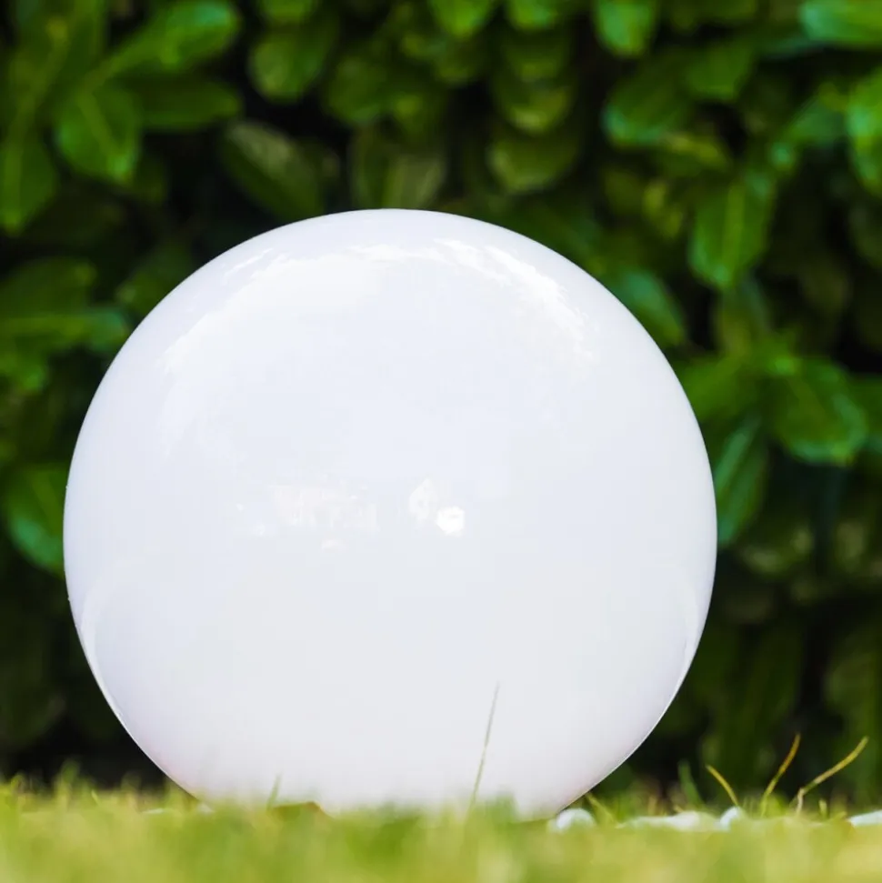 Boule Lumineuse Solar Led Acier Inoxydable, 2 Lumieres