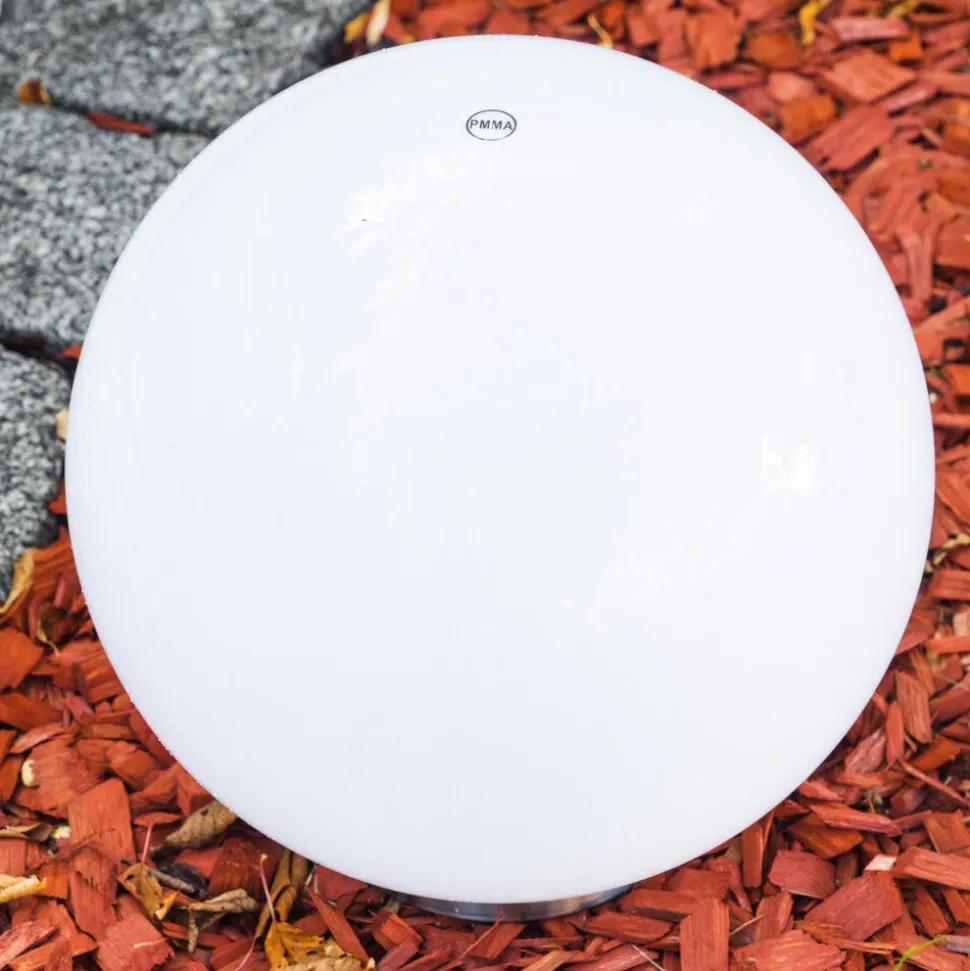 Boule Lumineuse Solar Led Acier Inoxydable, 2 Lumieres