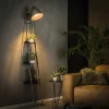 Etagere Murale Lumineuse Lisse Gris, Noir, 1 Lumiere