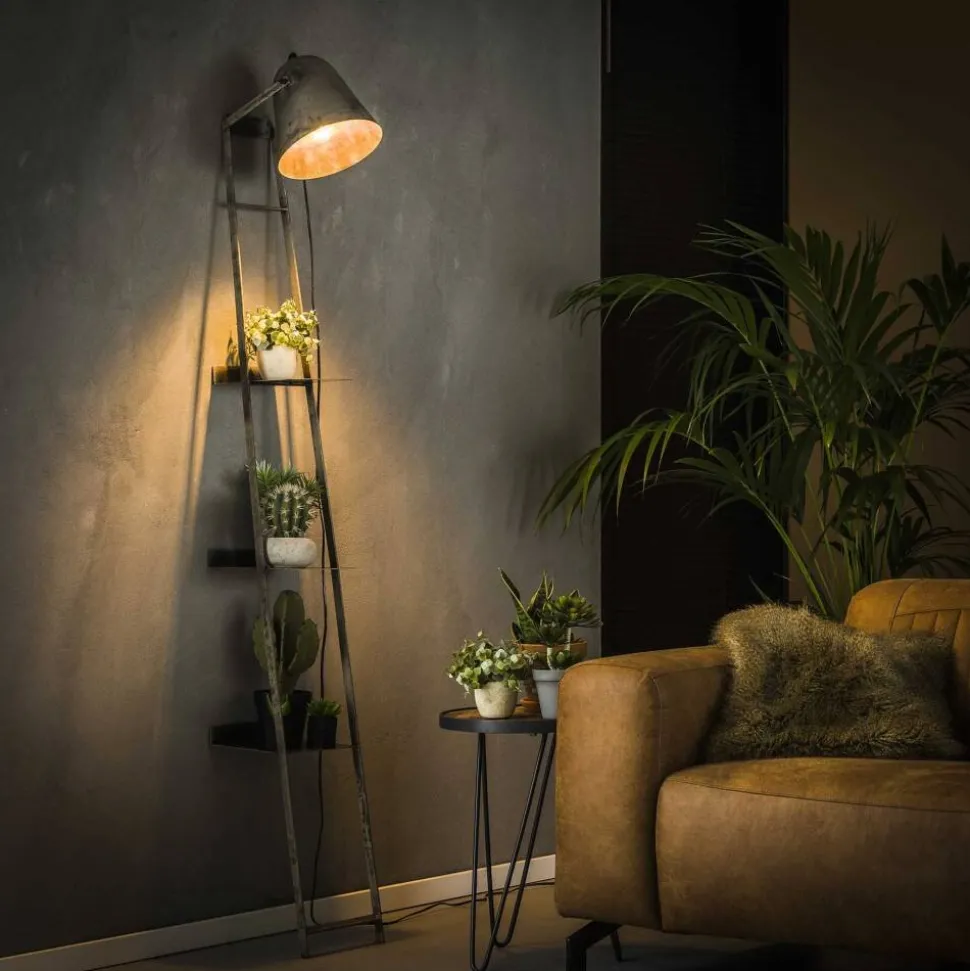 Etagere Murale Lumineuse Lisse Gris, Noir, 1 Lumiere