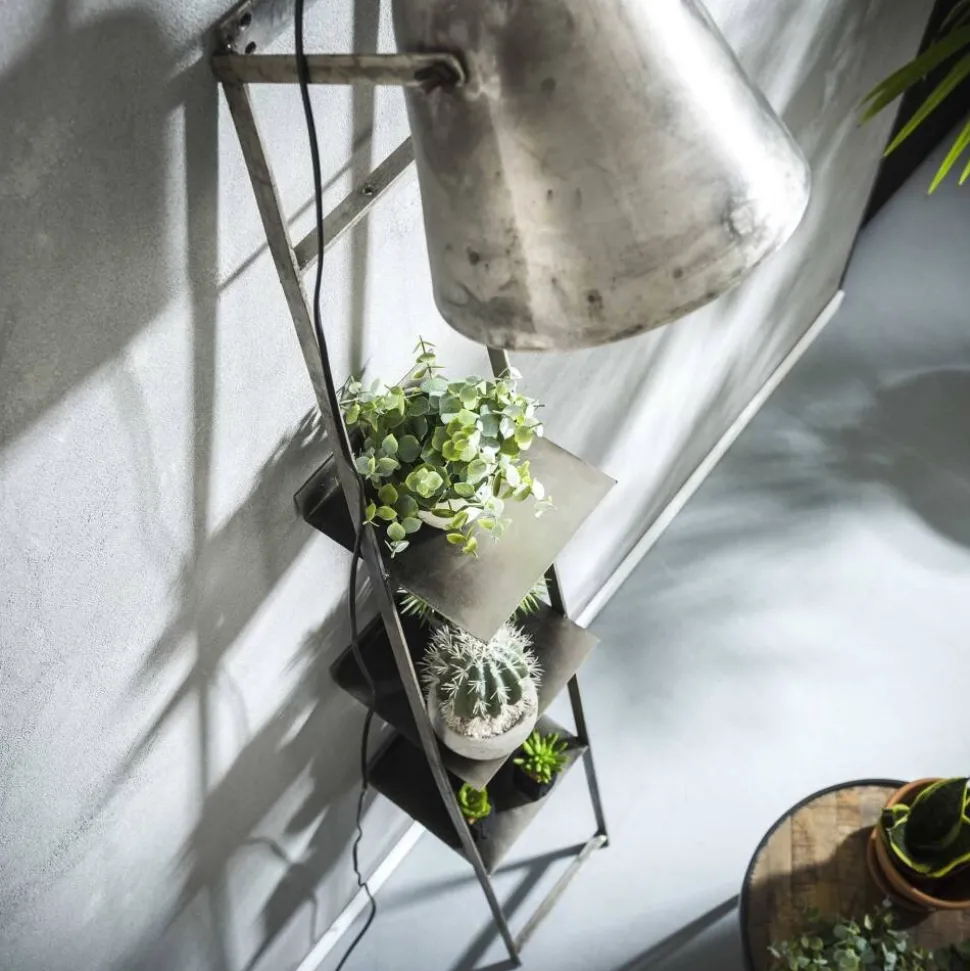 Etagere Murale Lumineuse Lisse Gris, Noir, 1 Lumiere