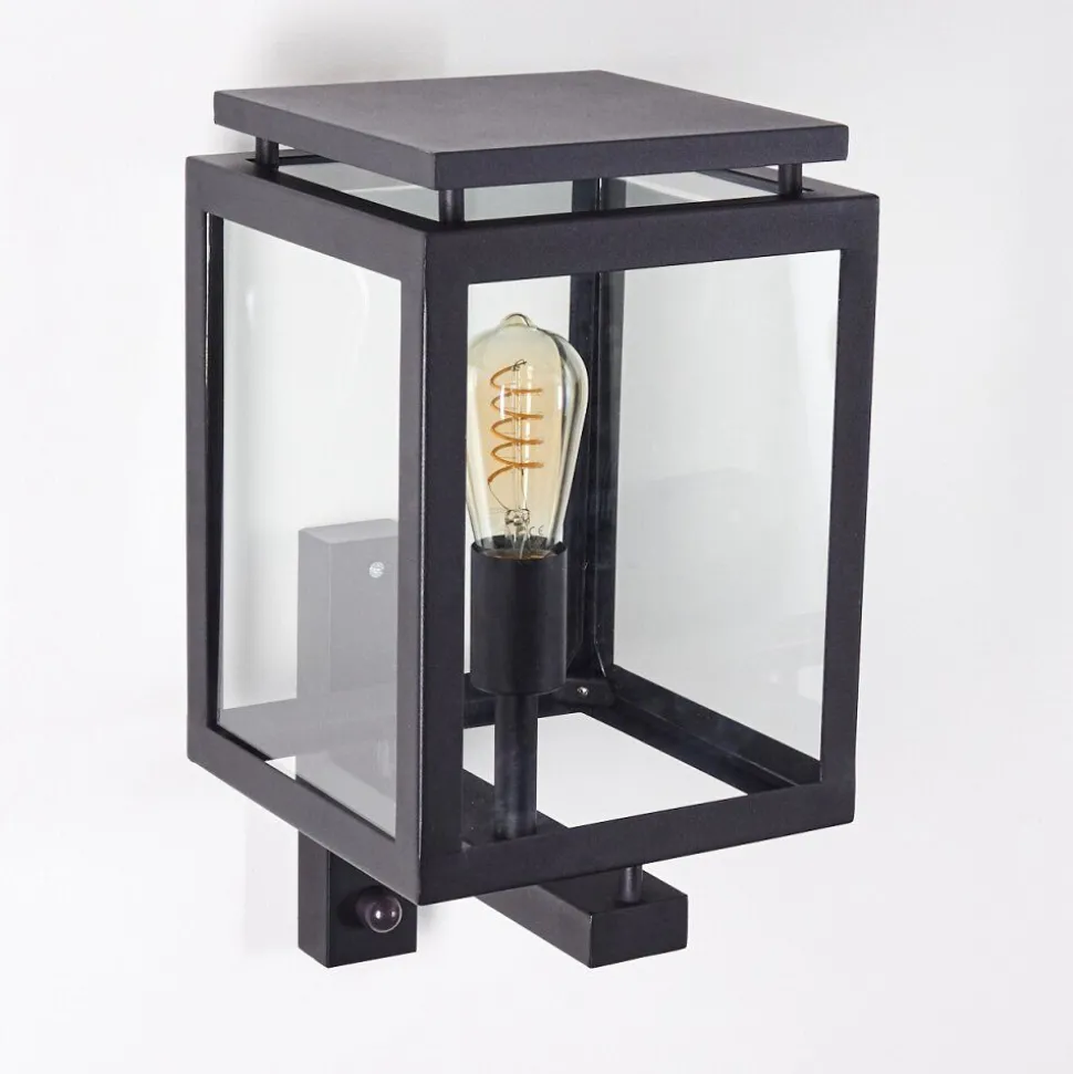 Greensboro Applique Murale D'Exterieur Noir, 1 Lumiere, Detecteur De Mouvement