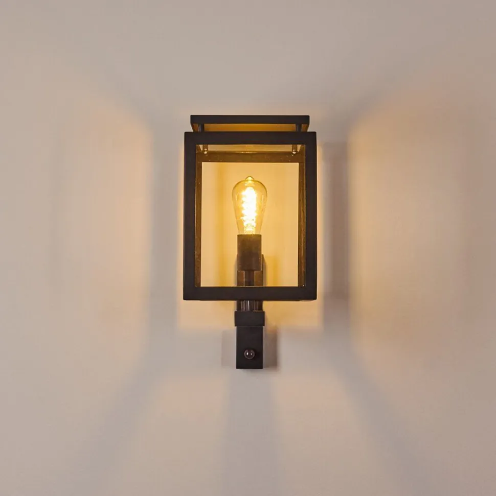 Greensboro Applique Murale D'Exterieur Noir, 1 Lumiere, Detecteur De Mouvement