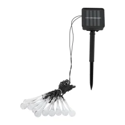 Guirlande Lumineuse Solaire Eglo Ice Led Transparent, 10 Lumieres, Changeur De Couleurs