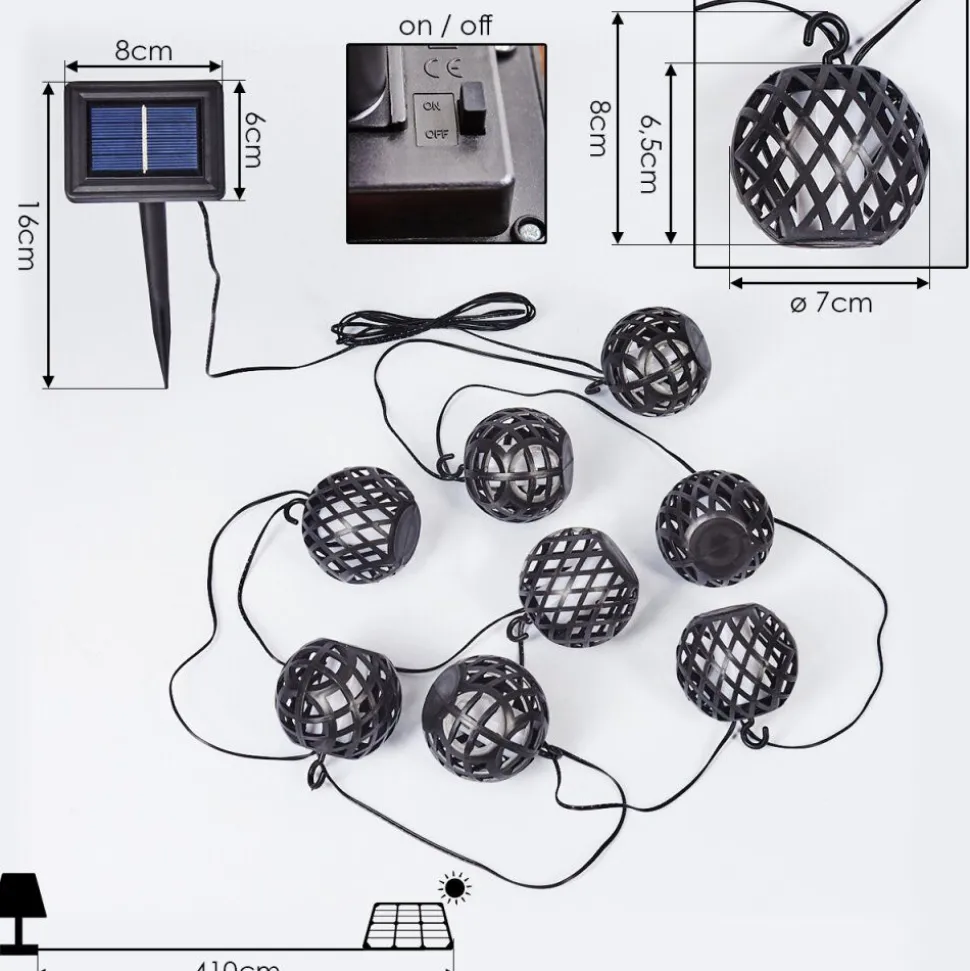 Guirlande Lumineuse Solaire Torpo Led Noir, Blanc, 96 Lumieres