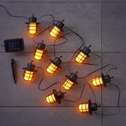 Guirlande Pozzuoli Led Noir, Blanc, 10 Lumieres