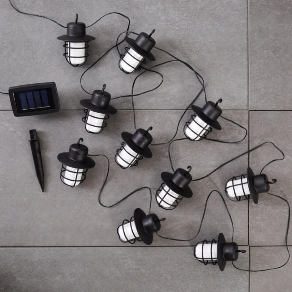 Guirlande Pozzuoli Led Noir, Blanc, 10 Lumieres