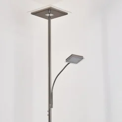 Lampadaire A Vasque Veteli Led Acier Inoxydable, 2 Lumieres