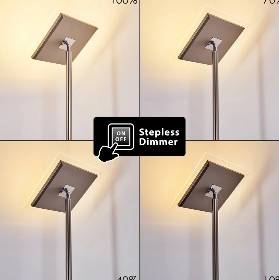 Lampadaire A Vasque Veteli Led Acier Inoxydable, 2 Lumieres