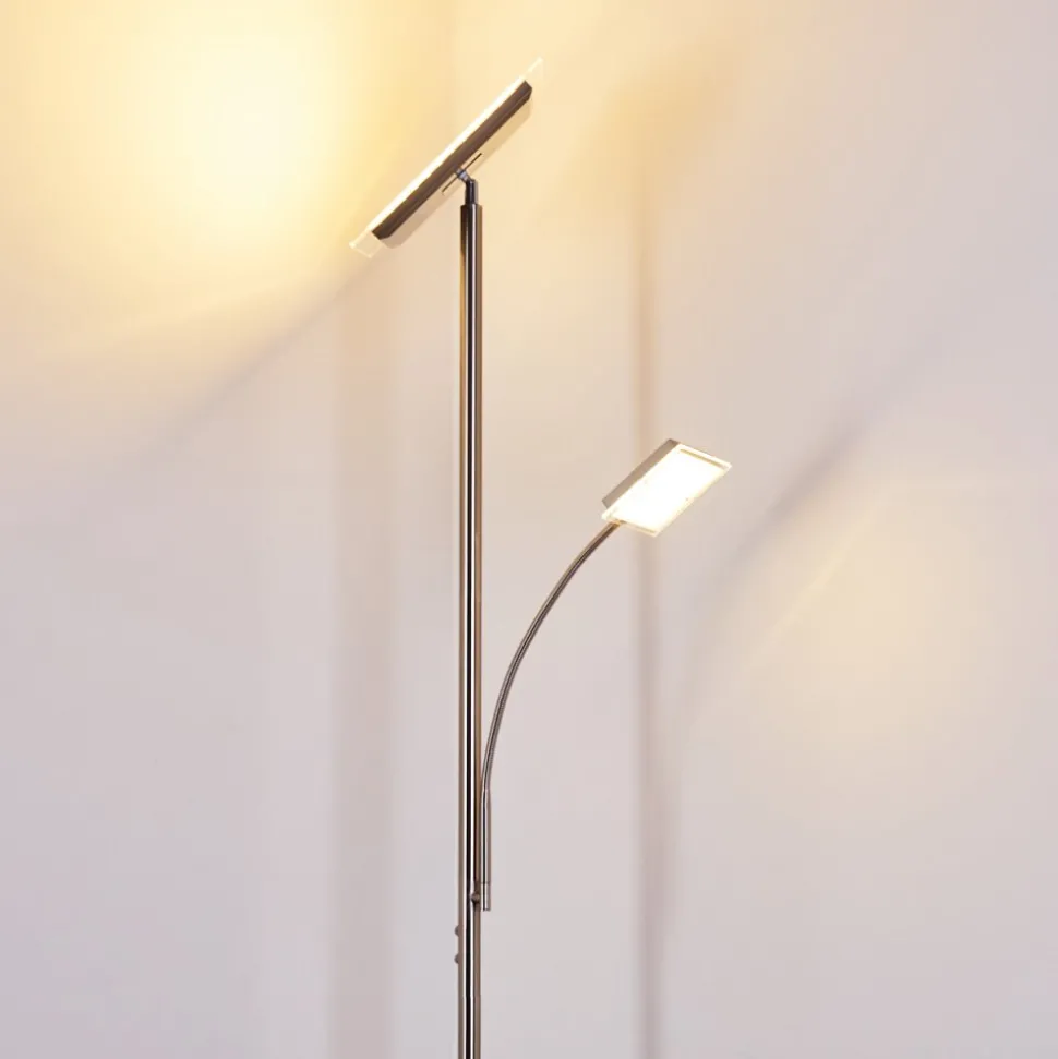 Lampadaire A Vasque Veteli Led Acier Inoxydable, 2 Lumieres