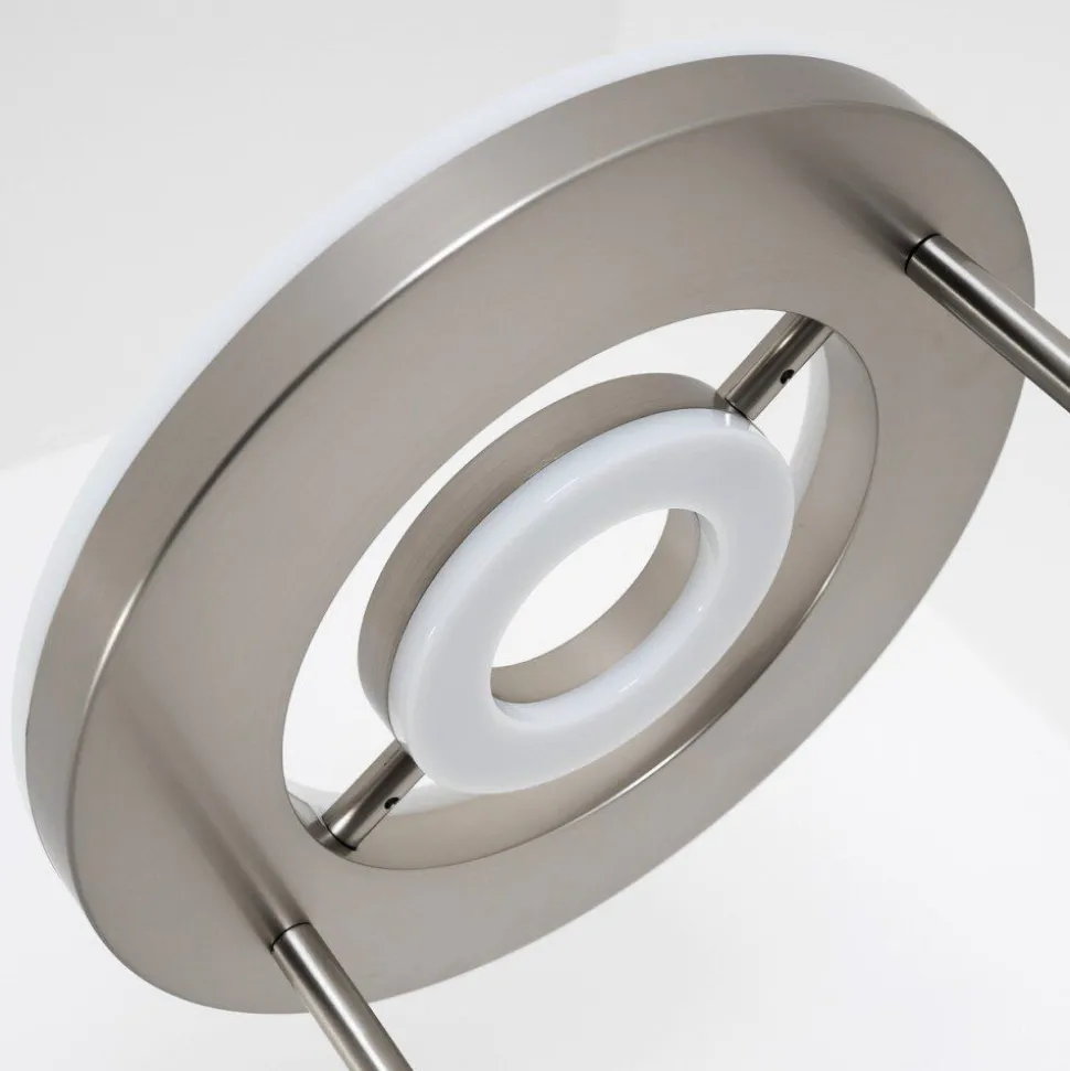 Lampadaire A Vasque Watino Led Nickel Mat, 3 Lumieres
