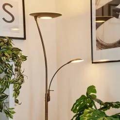 Lampadaire A Vasquegravin Led Vieux Laiton, Blanc, 2 Lumieres