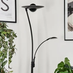 Lampadaire A Vasquegravin Led Noir, 2 Lumieres