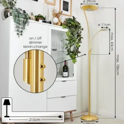 Lampadaire A Vasquegravin Led Laiton, 2 Lumieres