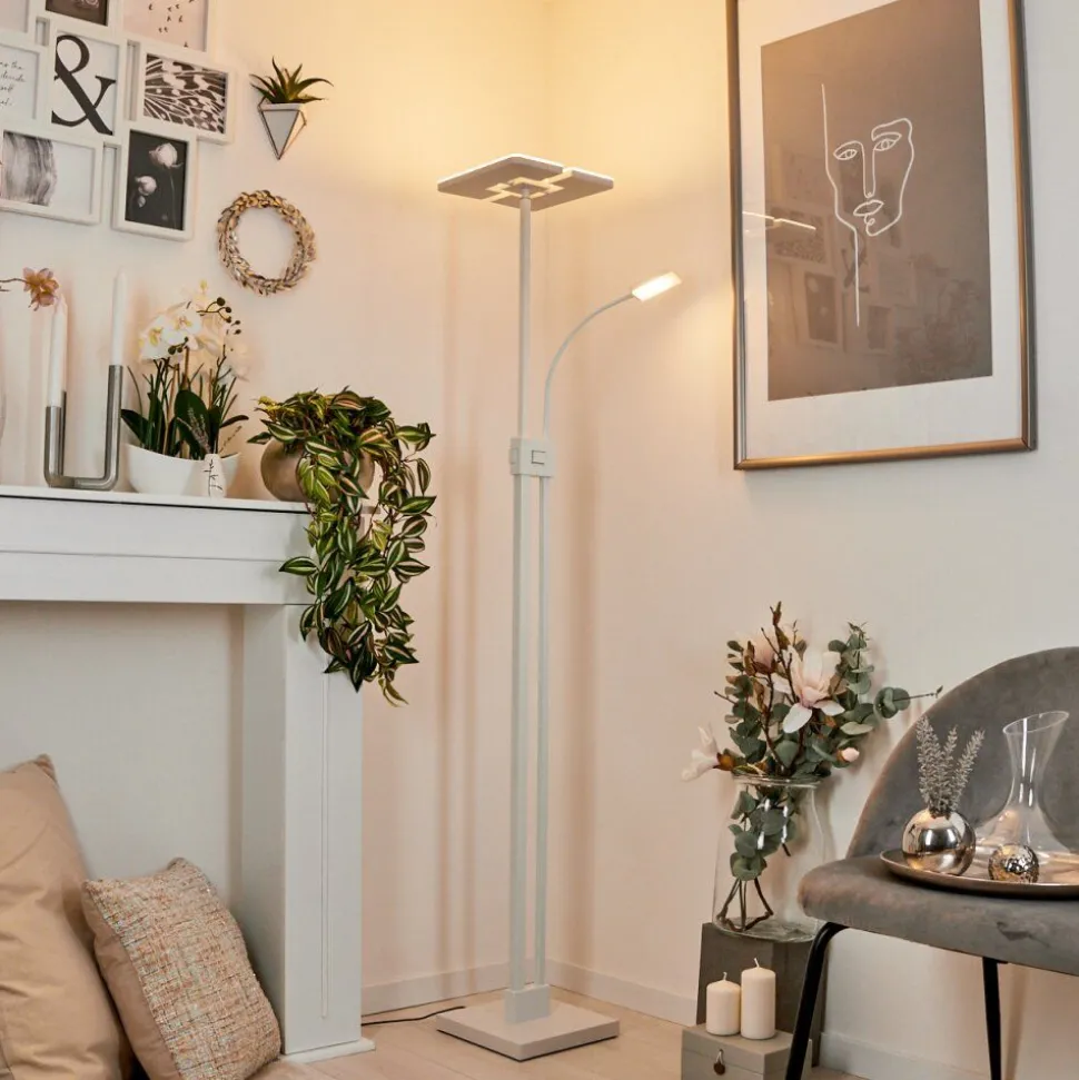 Lampadaire A Vasquejanze Led Blanc, 2 Lumieres