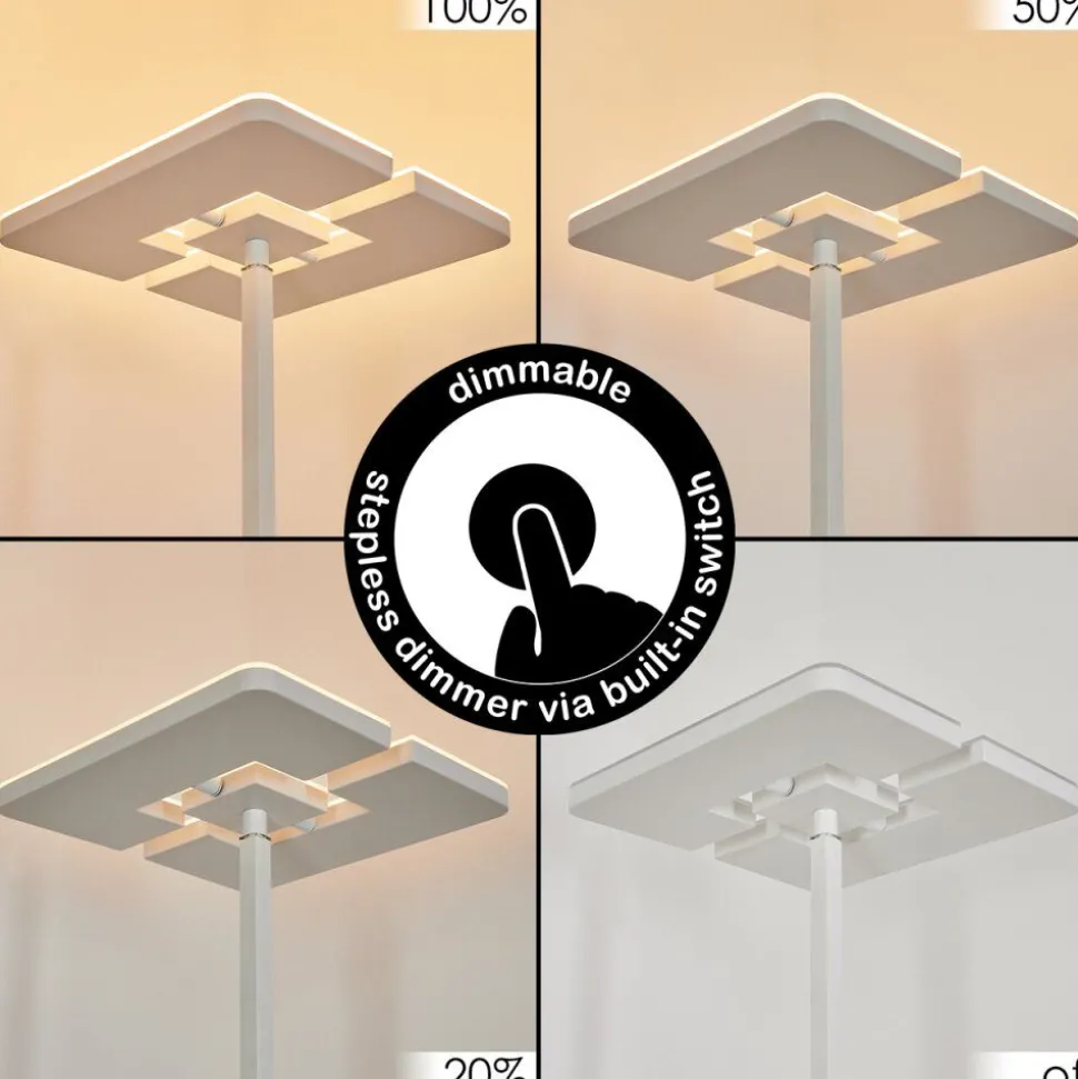 Lampadaire A Vasquejanze Led Blanc, 2 Lumieres