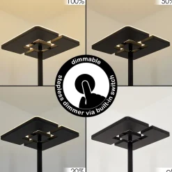 Lampadaire A Vasquejanze Led Noir, 2 Lumieres