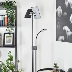 Lampadaire A Vasquejanze Led Noir, 2 Lumieres