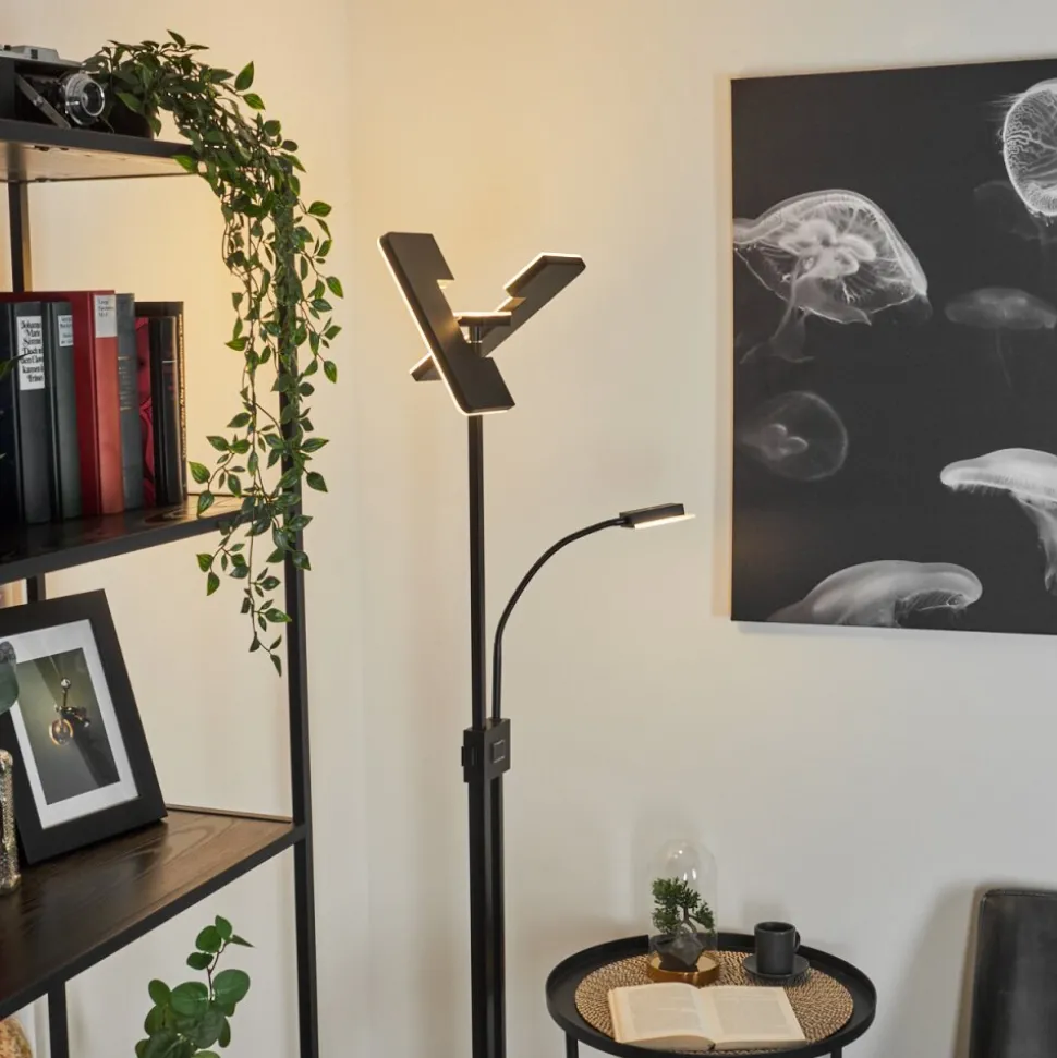 Lampadaire A Vasquejanze Led Noir, 2 Lumieres