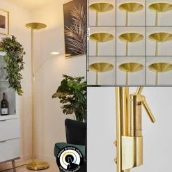 Lampadaire A Vasquemurca Led Laiton, 2 Lumieres