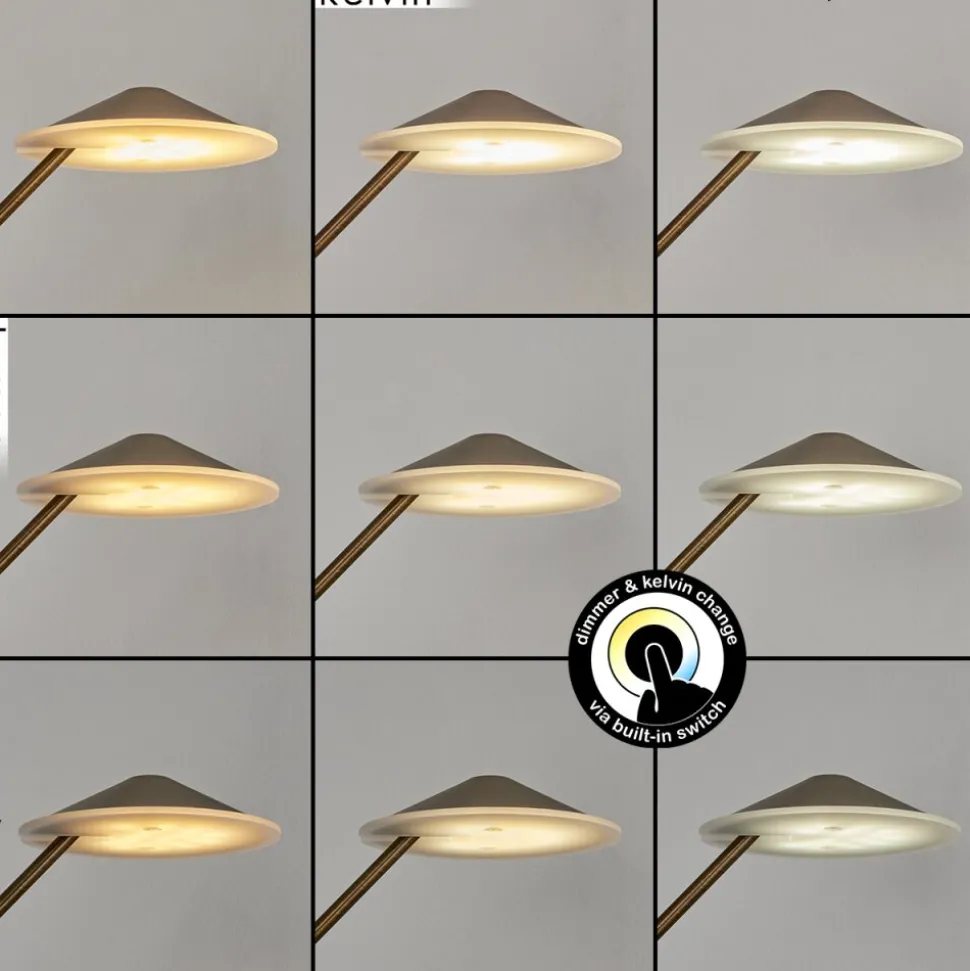 Lampadaire A Vasquemurca Led Vieux Laiton, 2 Lumieres