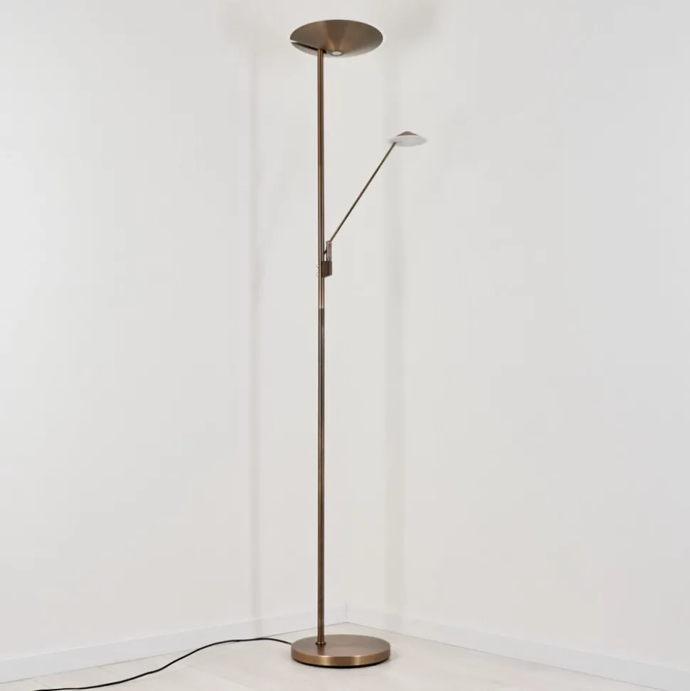 Lampadaire A Vasquemurca Led Vieux Laiton, 2 Lumieres