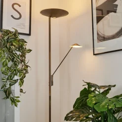 Lampadaire A Vasquemurca Led Vieux Laiton, 2 Lumieres