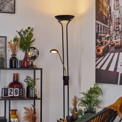Lampadaire A Vasquerom Led Noir, 2 Lumieres