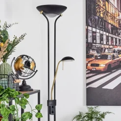 Lampadaire A Vasquerom Led Noir, 2 Lumieres