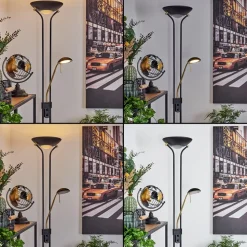 Lampadaire A Vasquerom Led Noir, 2 Lumieres
