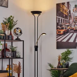 Lampadaire A Vasquerom Led Noir, 2 Lumieres