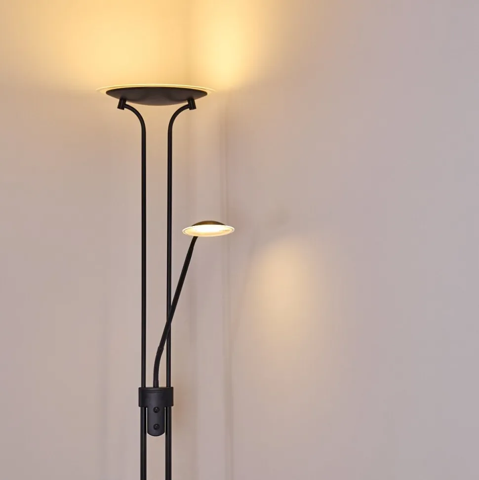 Lampadaire Abiqua Led Noir, 2 Lumieres