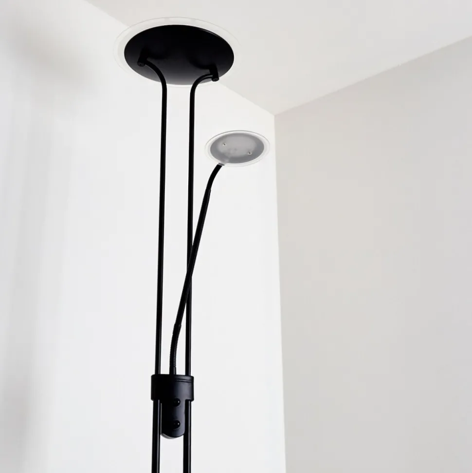 Lampadaire Abiqua Led Noir, 2 Lumieres