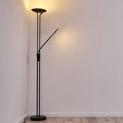 Lampadaire Abiqua Led Noir, 2 Lumieres