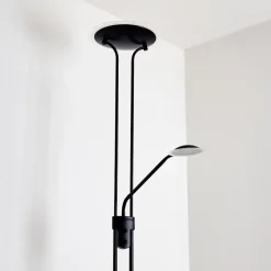 Lampadaire Abiqua Led Noir, 2 Lumieres