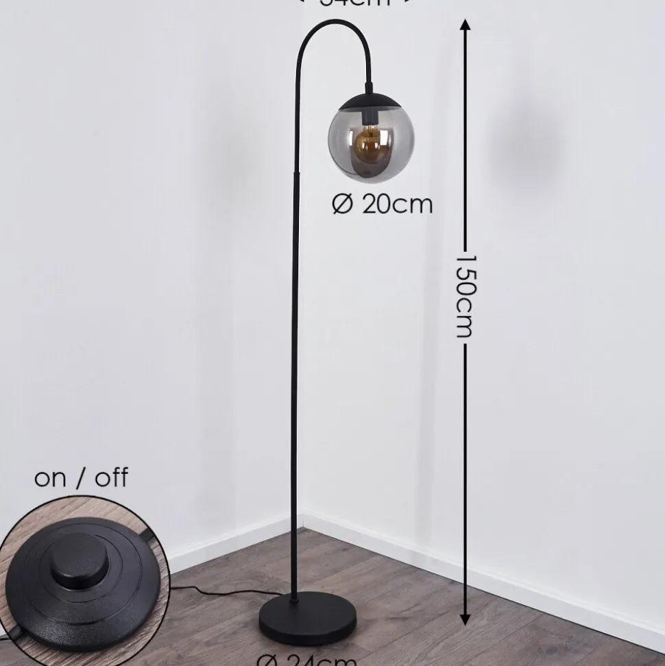 Lampadaire Agropoli Noir, 1 Lumiere