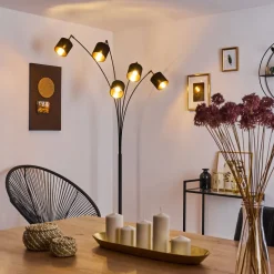 Lampadaire Alsen Noir, 5 Lumieres
