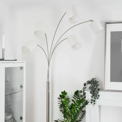 Lampadaire Antillo Nickel Mat, 5 Lumieres